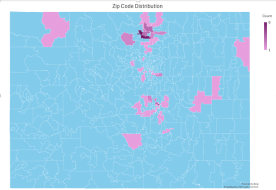 Geographic breakdown of Colorado LLP clients